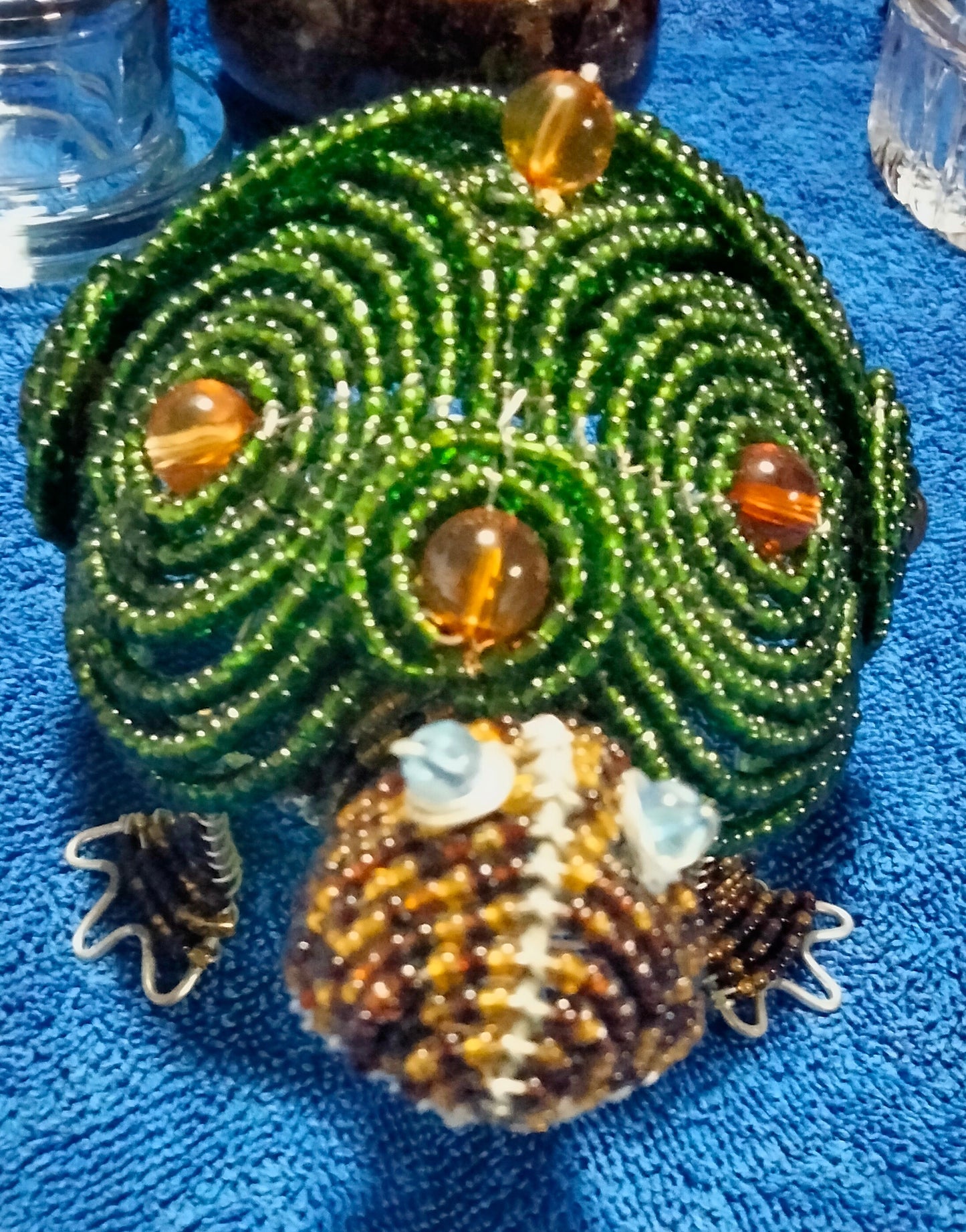 Vintage Beaded Turtle Sculpture