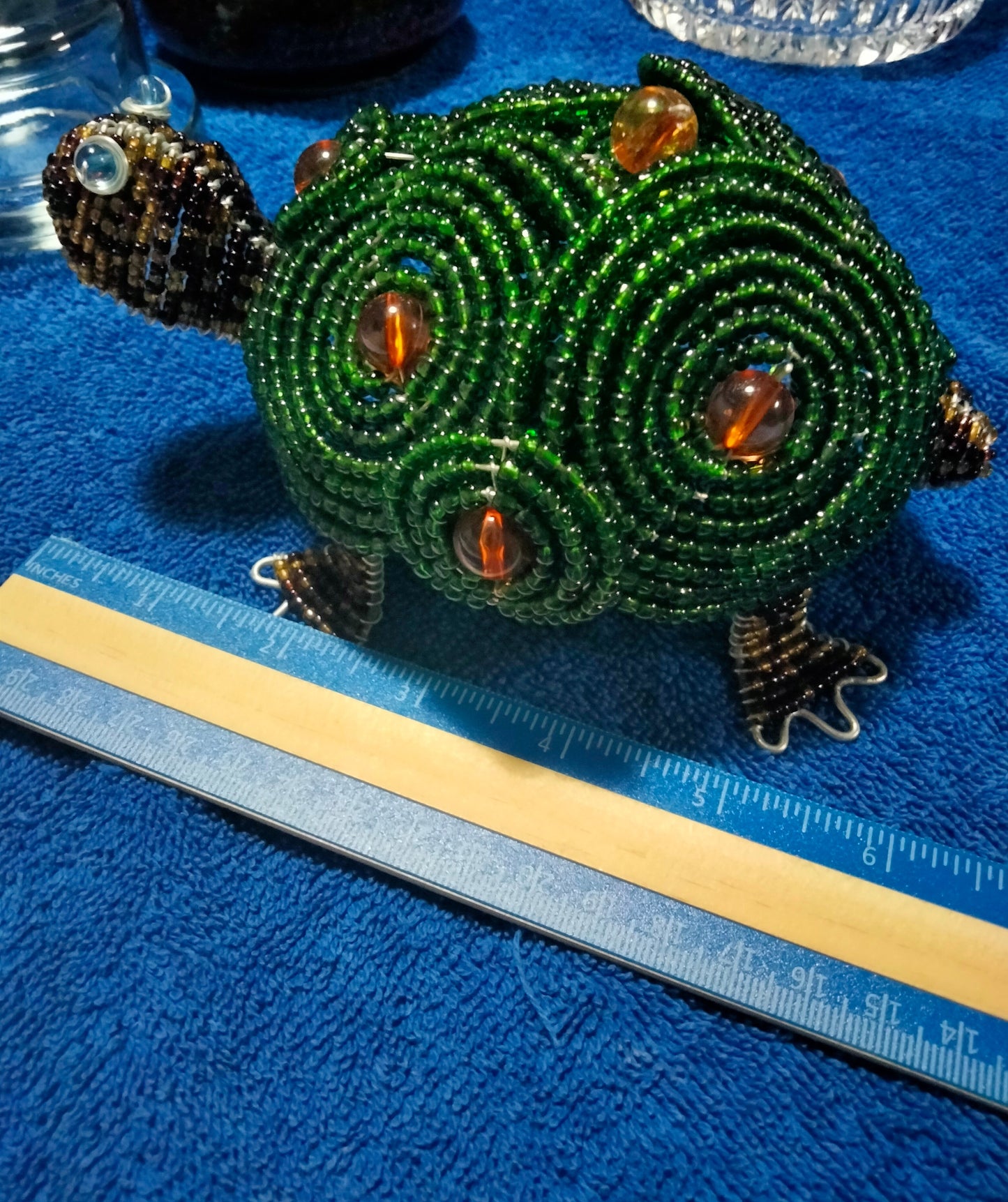 Vintage Beaded Turtle Sculpture