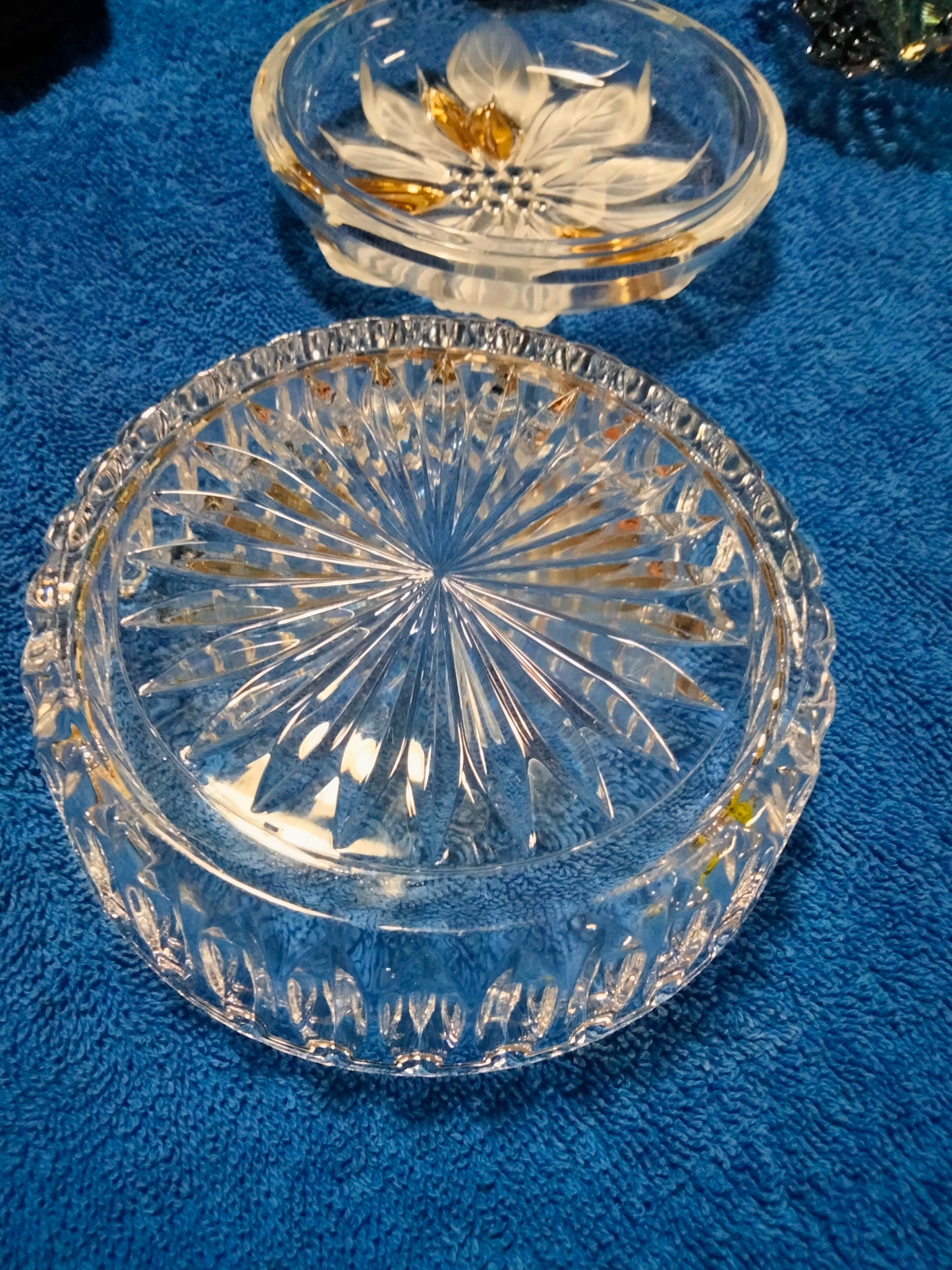 Vintage Poinsettia Glass Bowl