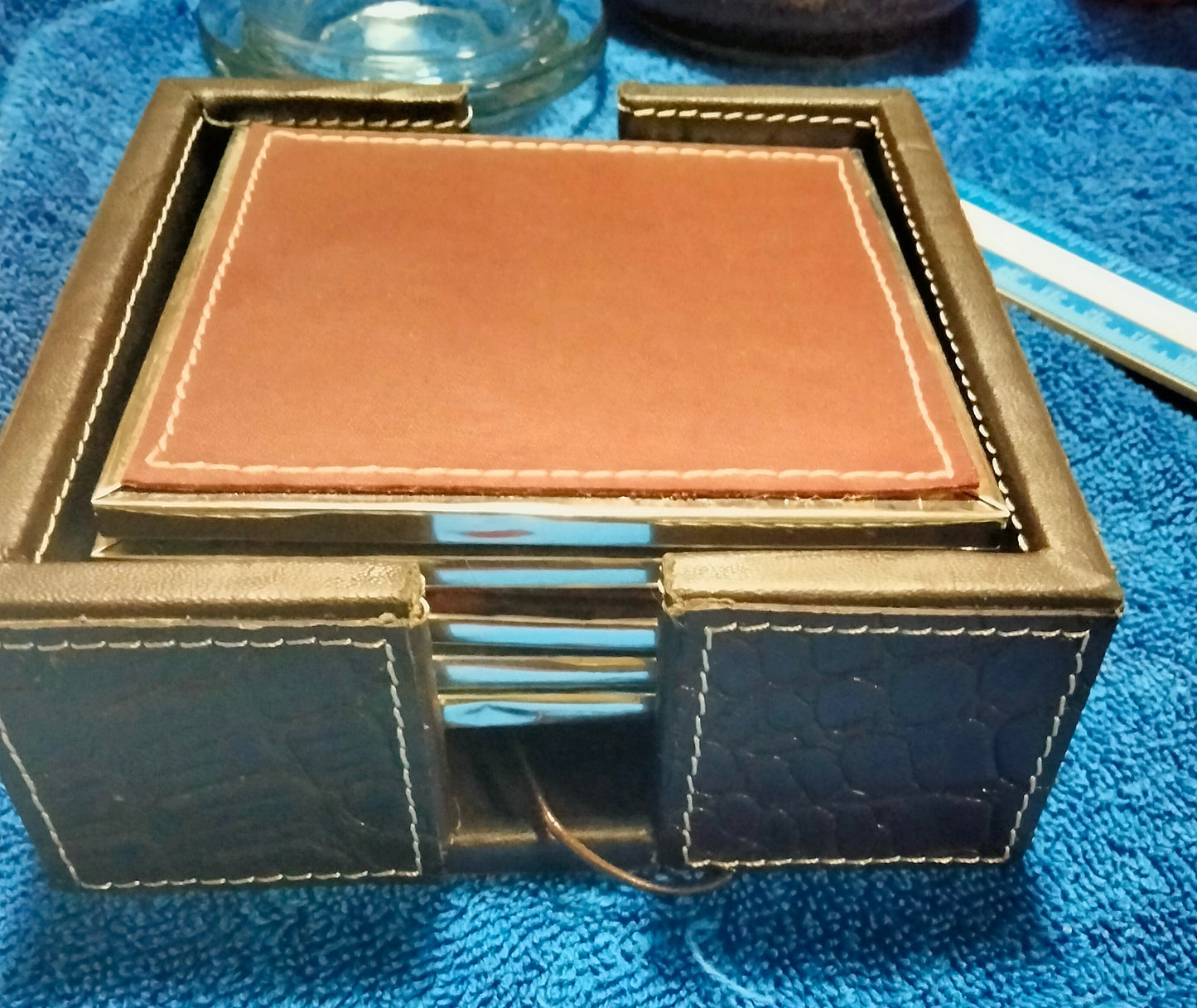 Genuine Leather Coaster Set